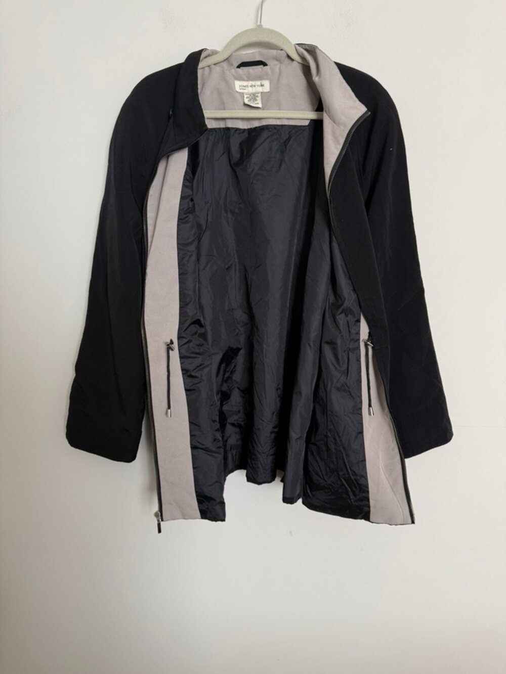 Jones New York Sport Black Lightweight Zip Jacket XL Classic Travel Coat - Picture 5 of 11